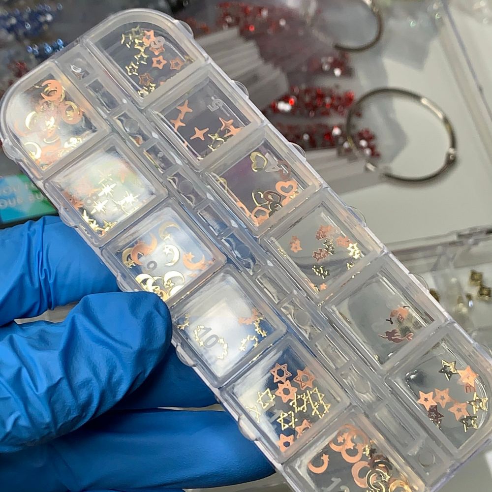 assorted metal nail sequins box - 2