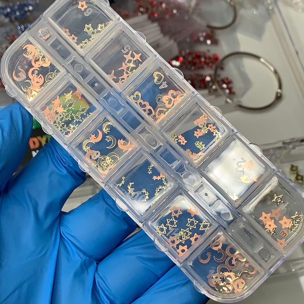 assorted metal nail sequins box - 6